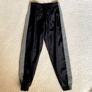 Black Iridescent joggers with drawstring